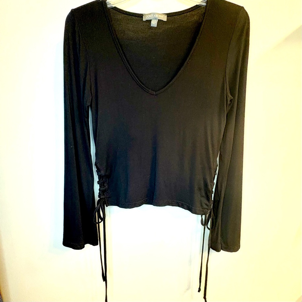 Don’t Ask Why | American Eagle Sexy Black Top Side Tie Detail OS